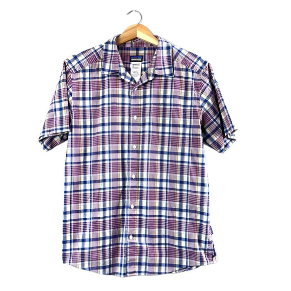 Red and Blue Plaid Men's Patagonia Button Front Shirt M - Picture 1 of 5